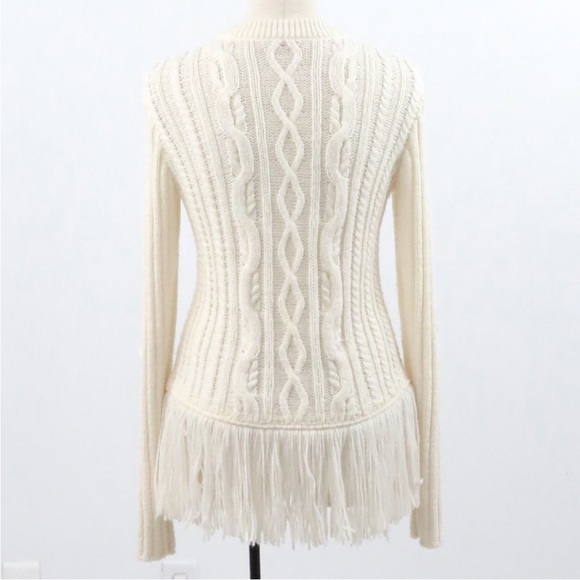Tory Burch Valero Fisherman Fringe Hem Sweater - Picture 4 of 4